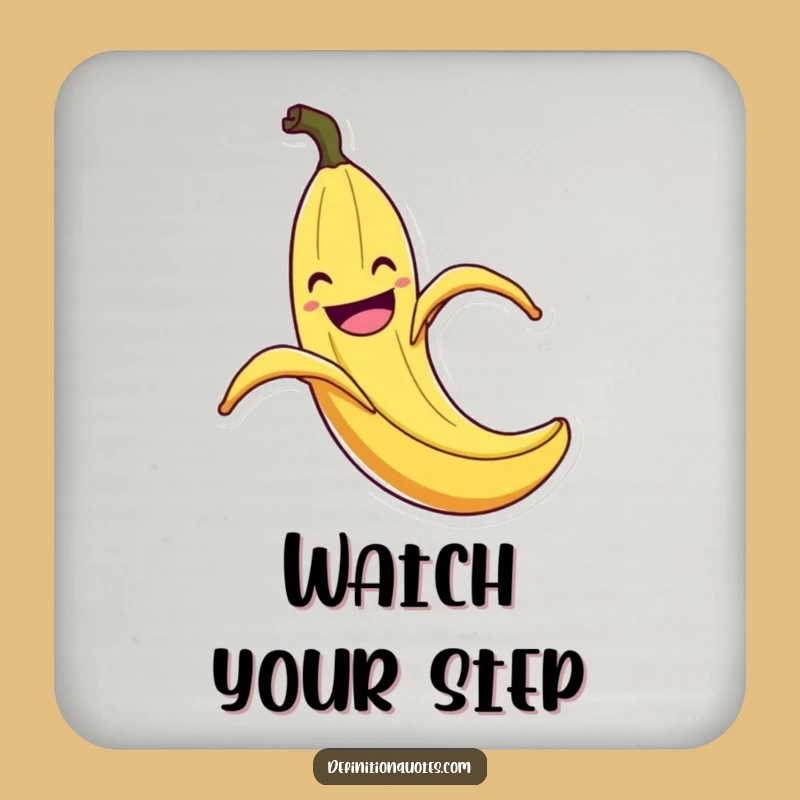 Funny Banana Peel Slip Coaster: Comedic Flair Decor, Chic Gift