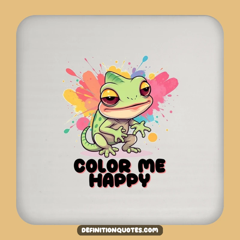 Funny Chameleon Paint Drink Coaster: Protect Surfaces with Artistic Flair