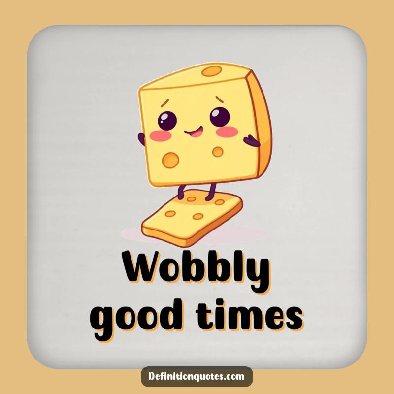 Funny Giggling Cheese Cracker Drink Coaster: Protect Surfaces with Cheesy Charm