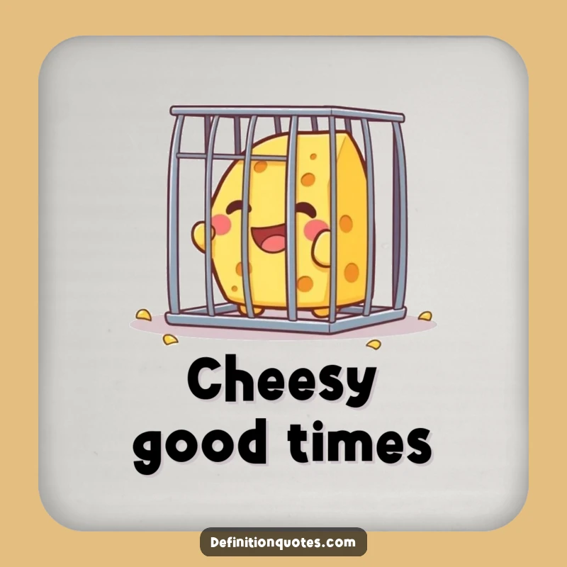 Funny Kawaii Cheese Escape Coaster - Hilarious Protection for Tables