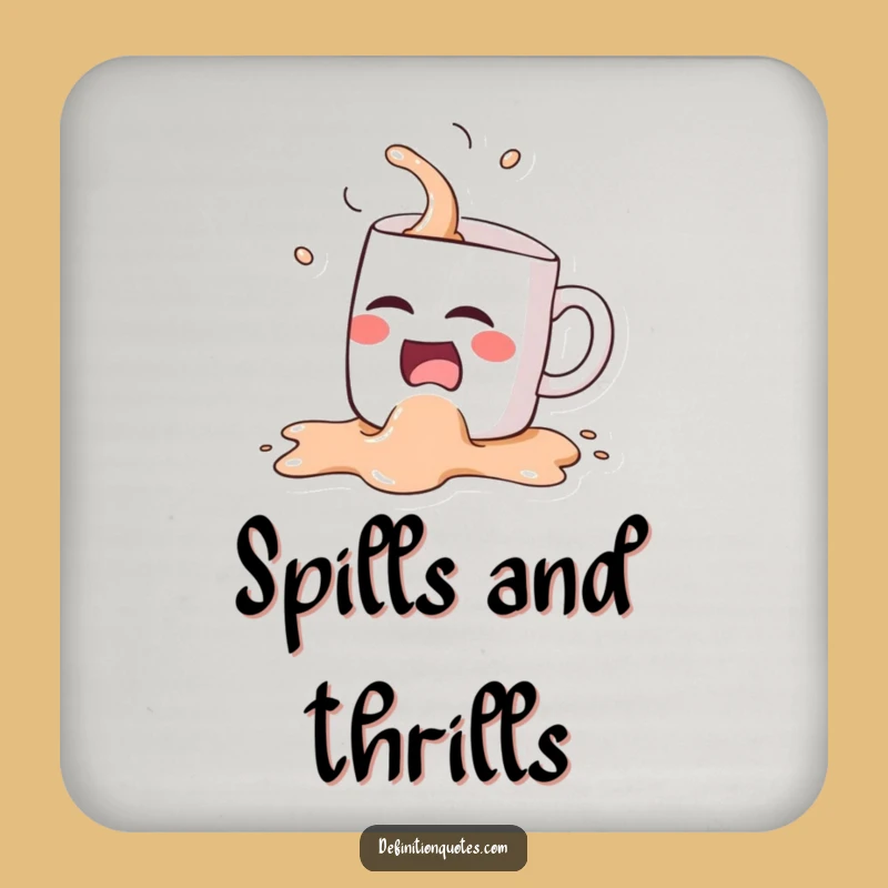 Funny Kawaii Coffee Mug Spill Coaster - Hilarious Protection for Drink Tables