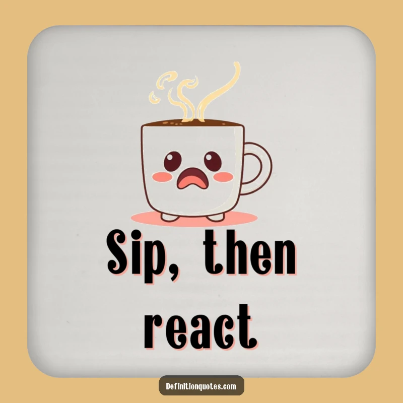 Funny Startled Coffee Mug Drink Coasters: Protect Surfaces with Comical Morning Style