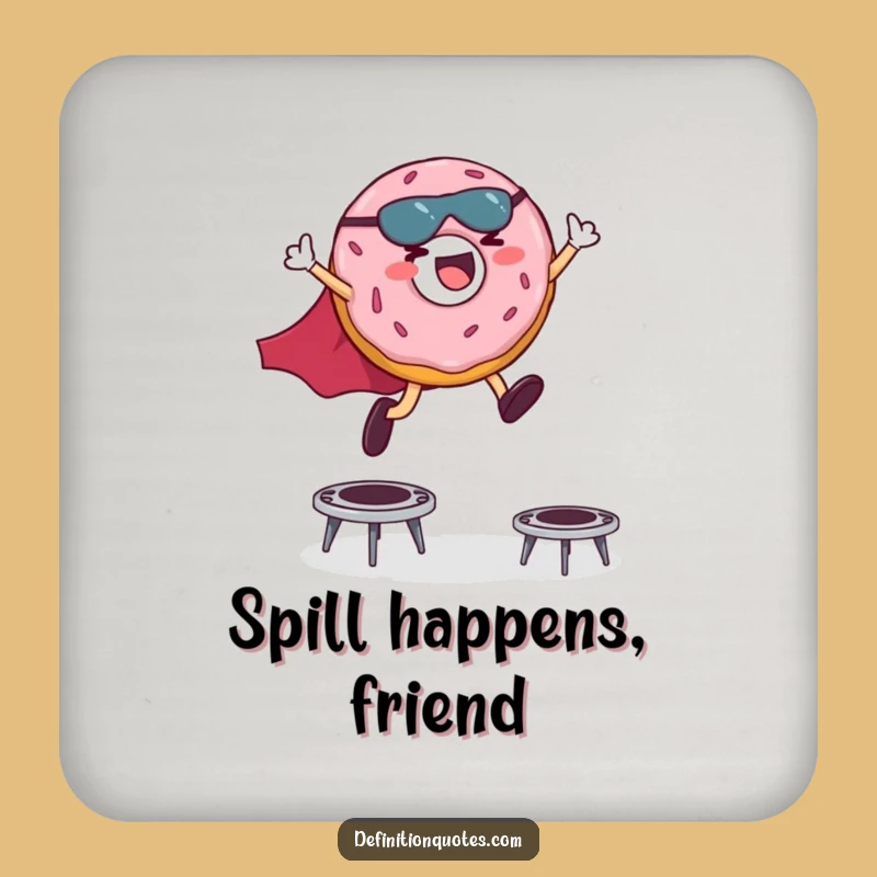 Funny Superhero Donut Coaster: Giggling Hero Trampoline Leaps Protection