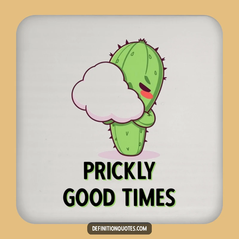 Funny Kawaii Cactus Cloud Hug Coaster - Hilarious Protection for Drink Tables