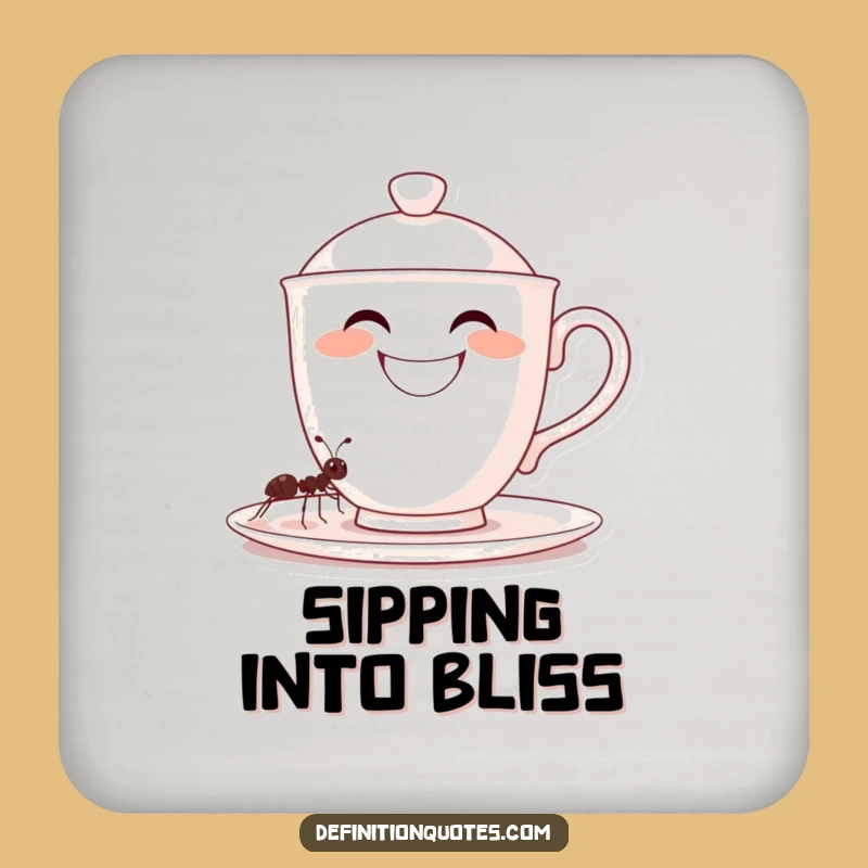 Funny Teacup Ant Coaster - Hilarious Drink Accessory