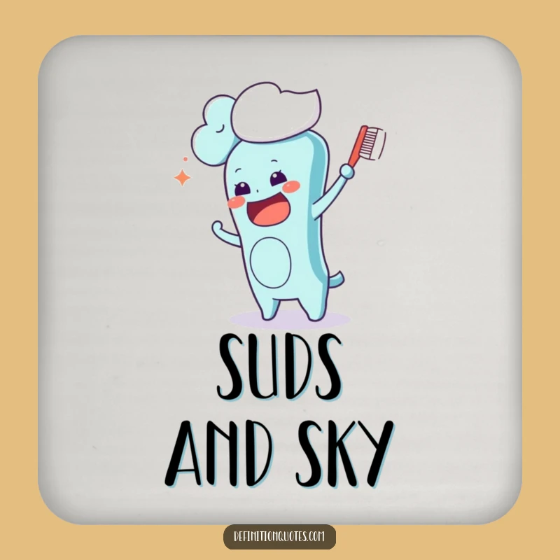 Funny Kawaii Toothbrush Cloud Brushing Coaster: Protect Surfaces with Hilarious Art