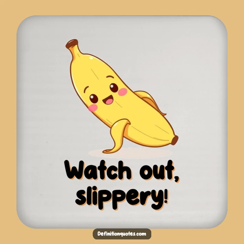 Funny Slipping Banana Coaster: Protect Your Table, Fruity Funny Gift