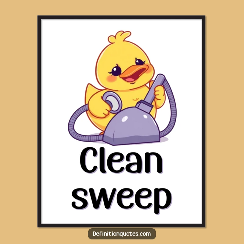 Funny Terror Duck Vacuum Poster: Hilarious Surreal Art for Your Walls