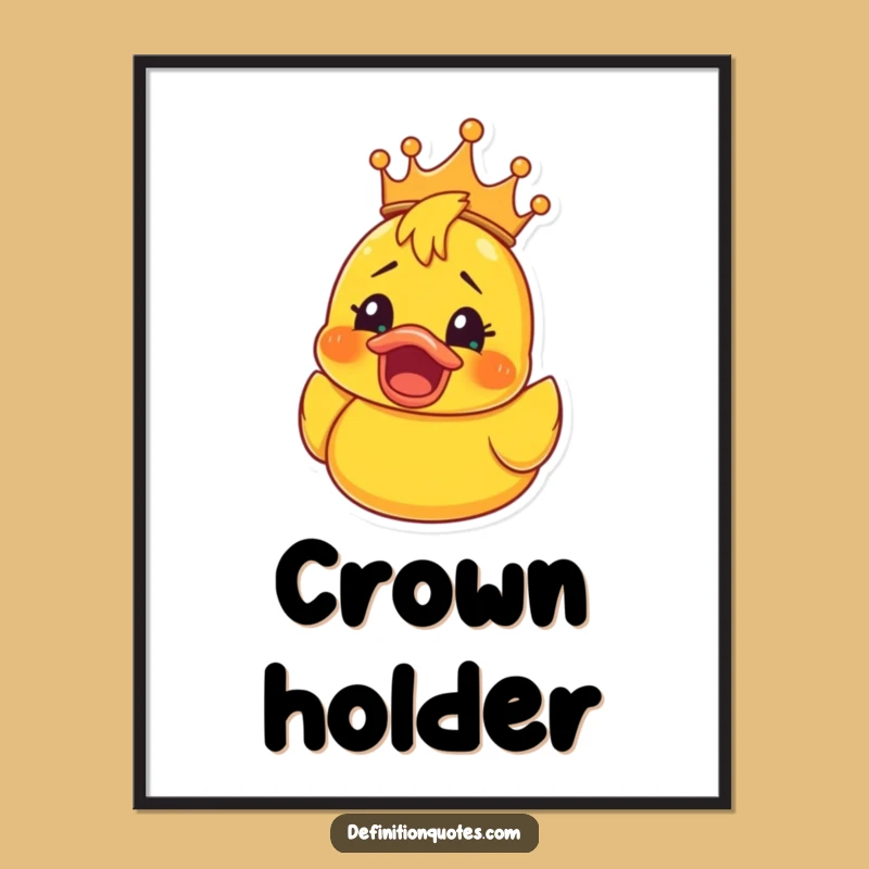 Funny Rubber Ducky Crown Poster: Shocked Joy Art, Whimsical Decor
