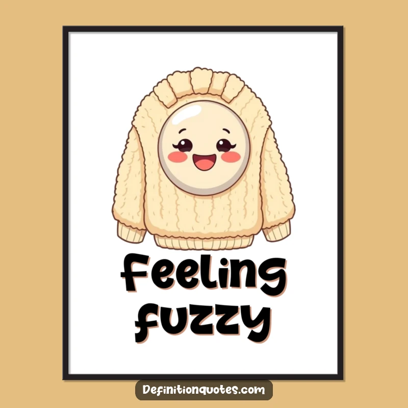 Funny Happy Button Sweater Poster: Hilarious Wall Art for Cozy Humor Lovers