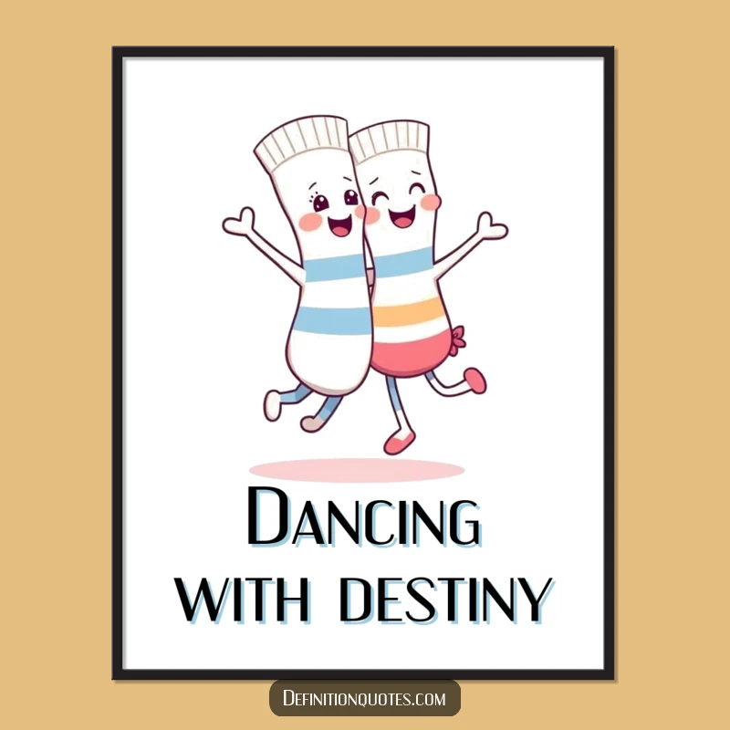 Funny Cheerful Sock Dance Poster - Colorful Character Art for a Lively Atmosphere