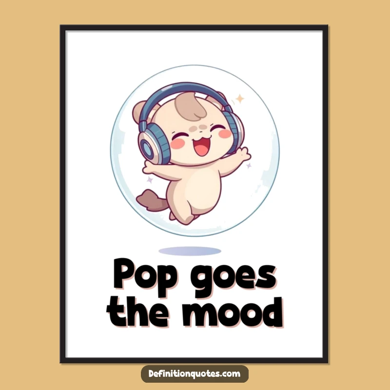 Funny Dancing Bubble Creature Poster: Groovy Art, Great Funny Gift