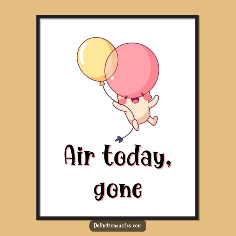Funny Kawaii Balloon Pop Poster: Brighten Your Walls with Hilarious, Whimsical Art!