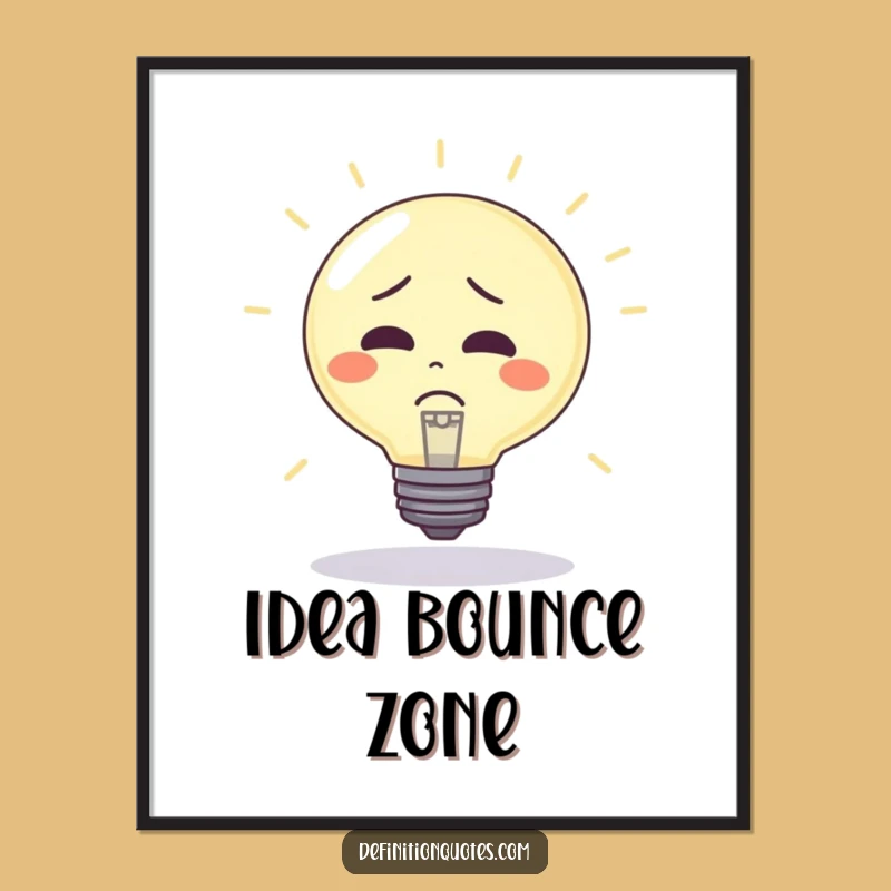 Funny Lightbulb Poster: Bouncy Confusion - Hilarious Wall Art Gift