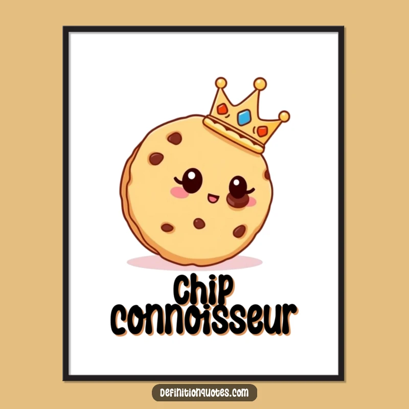 Funny Royal Cookie Poster: Regal Chocolate Chip Dreams, Framed Funny Art Gift