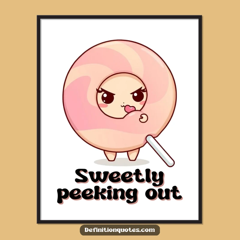 Funny Shy Donut Poster: Hilarious Sweet Treat Art