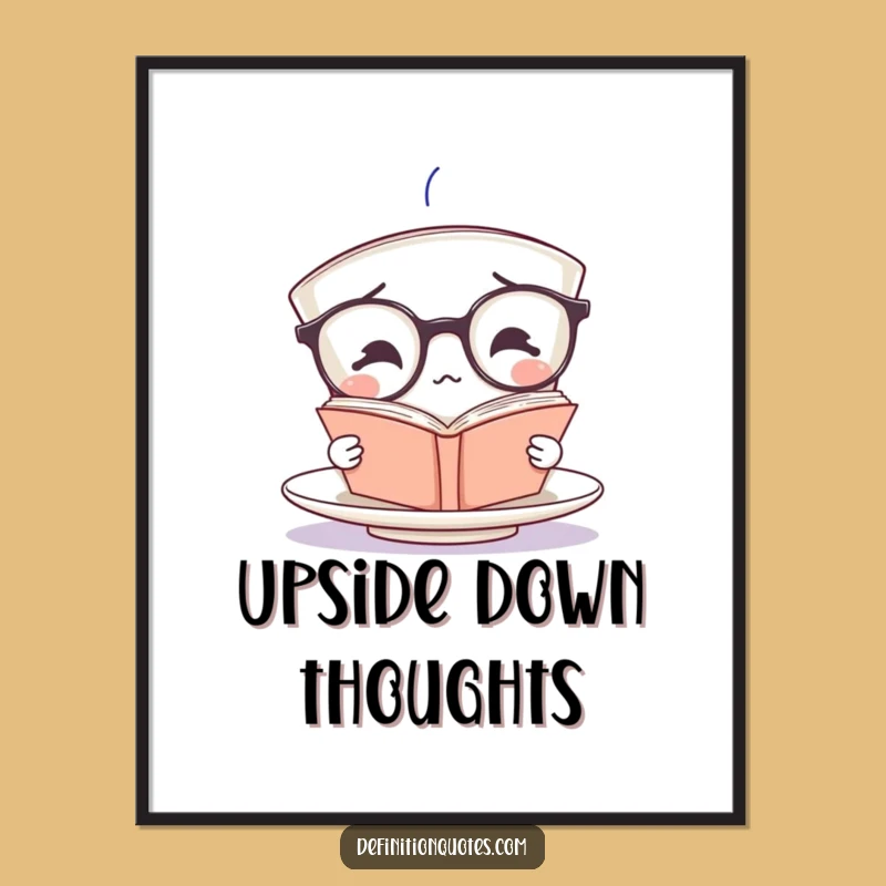 Funny Teacup Poster: Hilarious Spectacled Bookworm Art