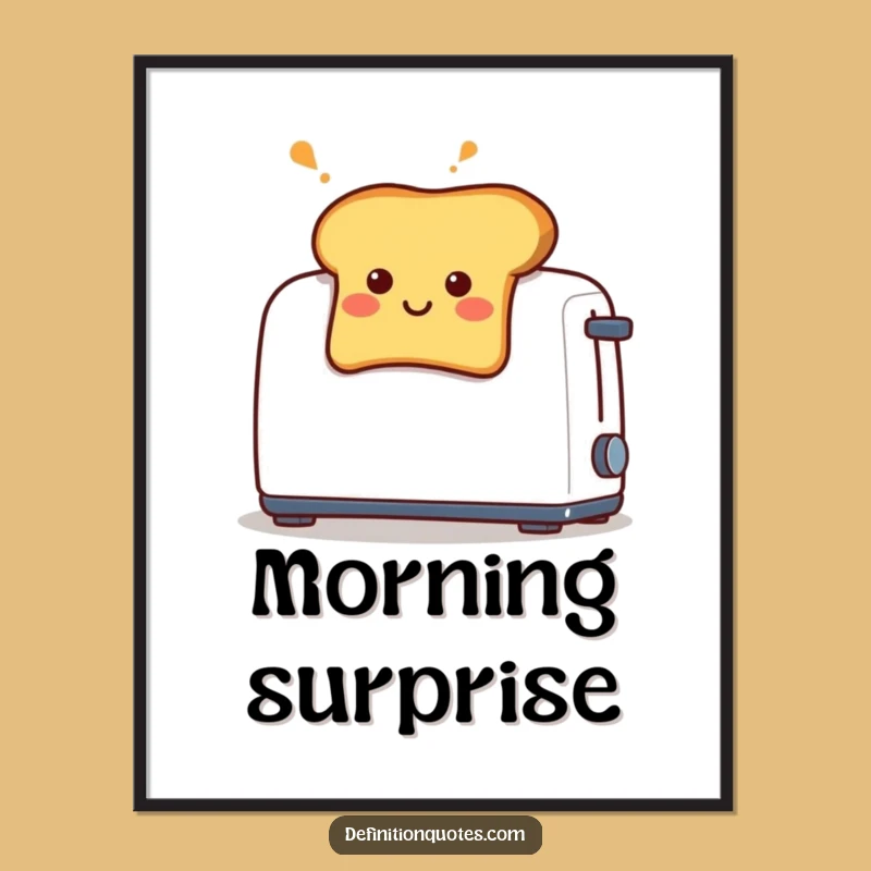 Funny Toast Surprise Poster: Hilarious Wall Art for Kitchens and Fun Spaces