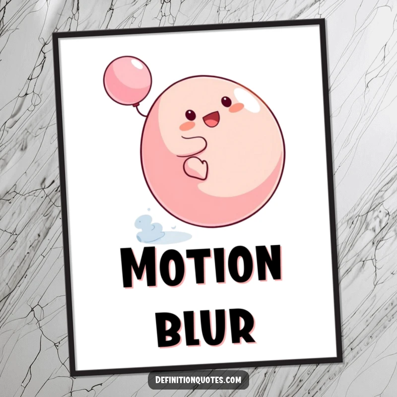 Funny Small Blob Poster print of the character's hilarious struggle on a spinning top, adding a dynamic and funny touch to decor.