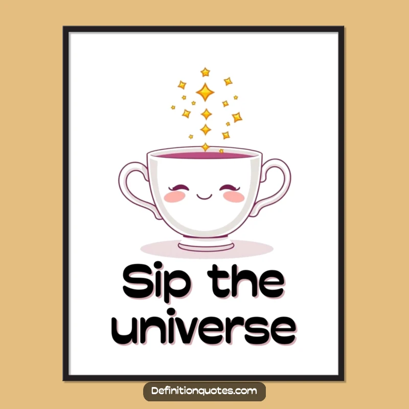 Funny Teacup Star Pouring Poster - Whimsical Wall Art for a Magical Home