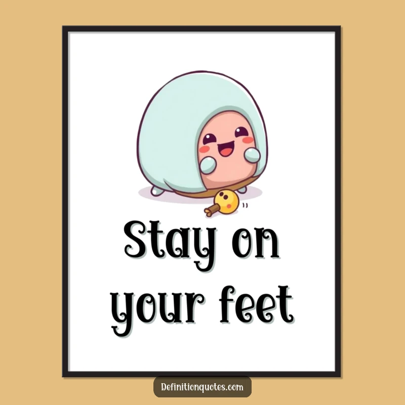 Funny Kawaii Slipper Trip Poster: Decorate with Hilarious Homey Humor!