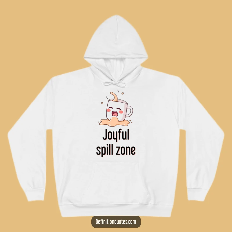 Funny Kawaii Coffee Mug Spill Hoodie - Cozy & Hilarious Gift for Jokers