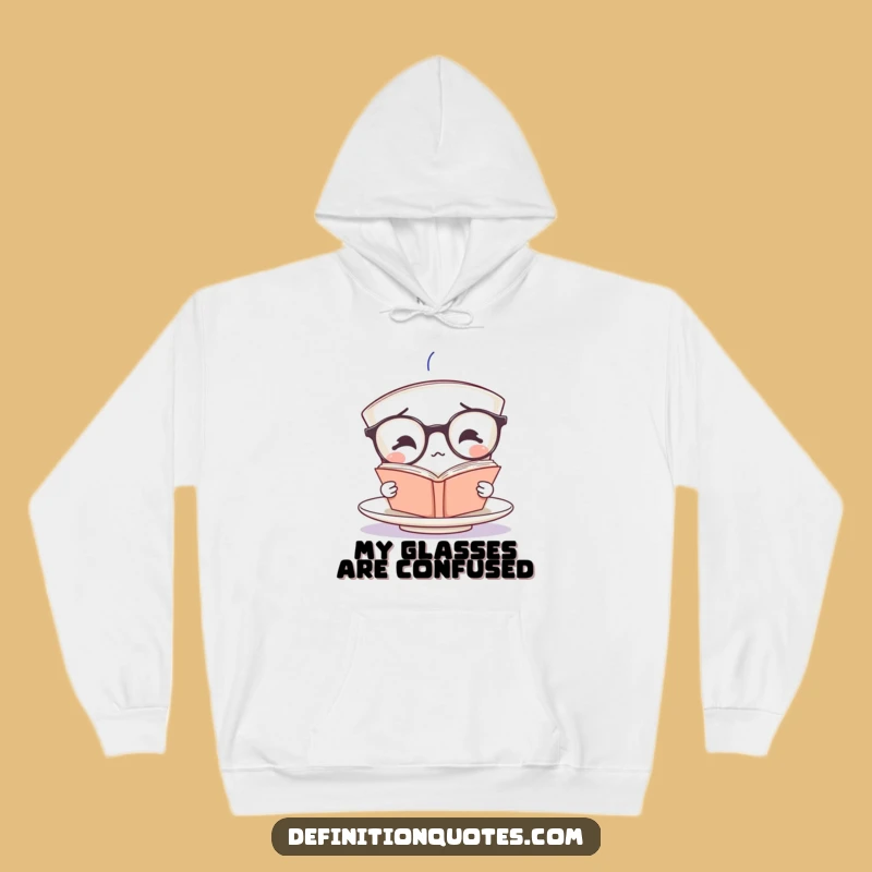 Funny Teacup Hoodie: Cozy & Hilarious Spectacled Reader Comfort