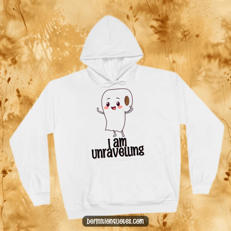 Funny Toilet Paper Roll Hoodie: A proud toilet paper roll character unspooling itself, perfect for cozy, comical moments.
