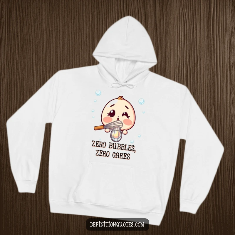 Funny Hoodie: Surprised whisk dramatically failing to whisk a single bubble, embracing kitchen mishaps with humor.