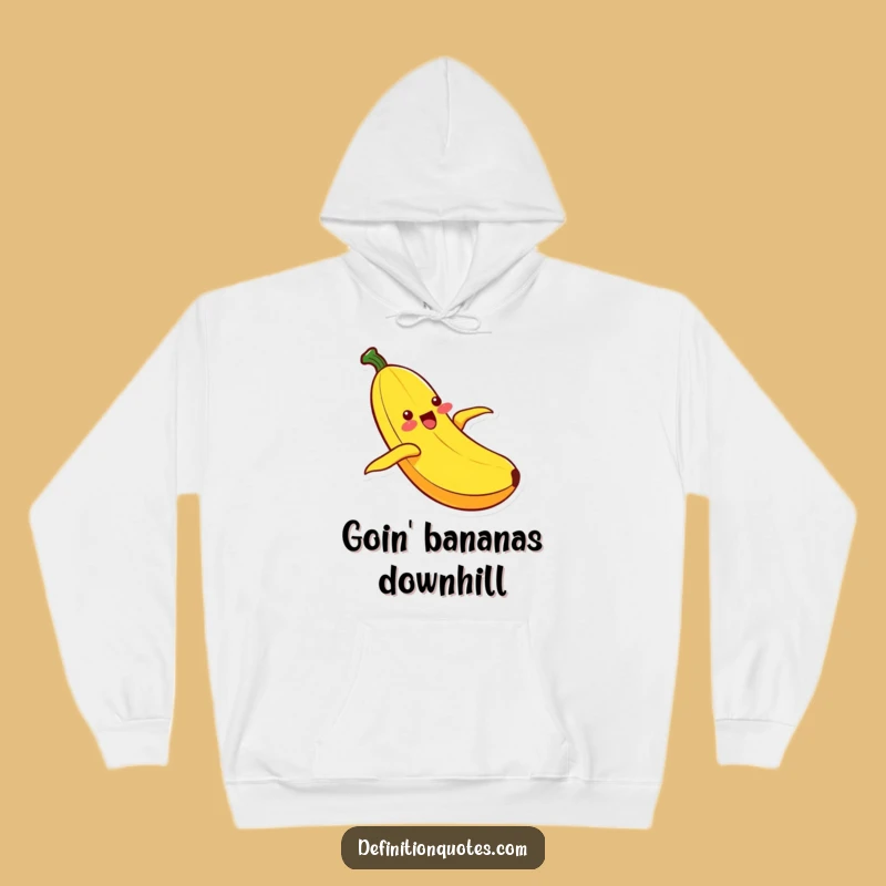 Funny Kawaii Banana Sliding Hoodie: Cozy Comfort with Ecstatic, Playful Vibes