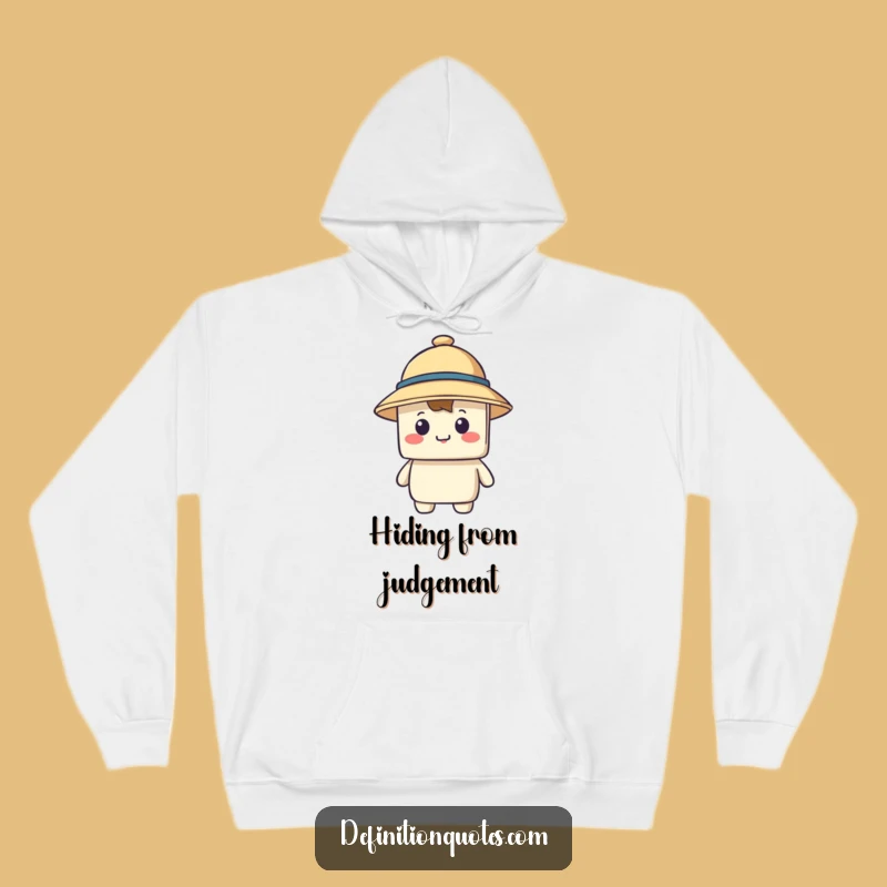 Cozy Funny Small Hat Blocky Hoodie - Warmth with a Blindfold of Laughter!