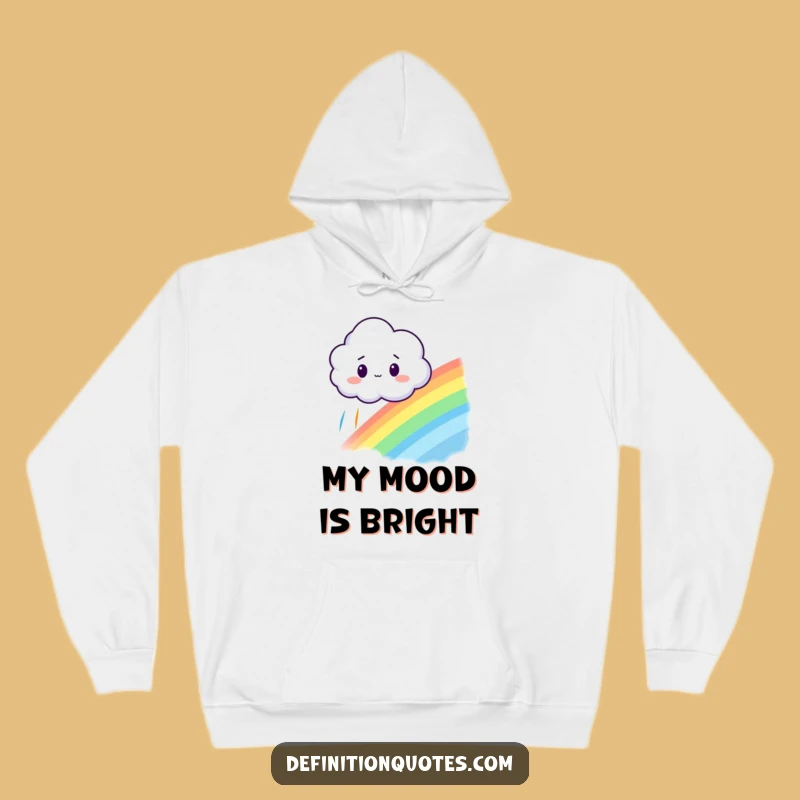 Cozy Funny Surprised Cloud Hoodie - Magical Accidental Rainbow Hoodie Gift