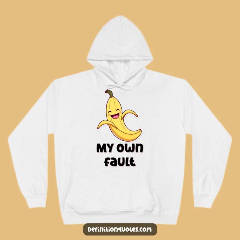 Funny Banana Peel Slip Hoodie: Comedic Flair Comfort, Warm Gift