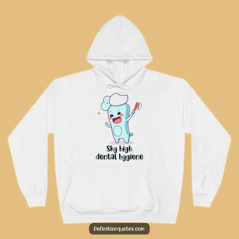Funny Kawaii Toothbrush Cloud Brushing Hoodie: Cozy Humor for Chilly, Chaotic Days