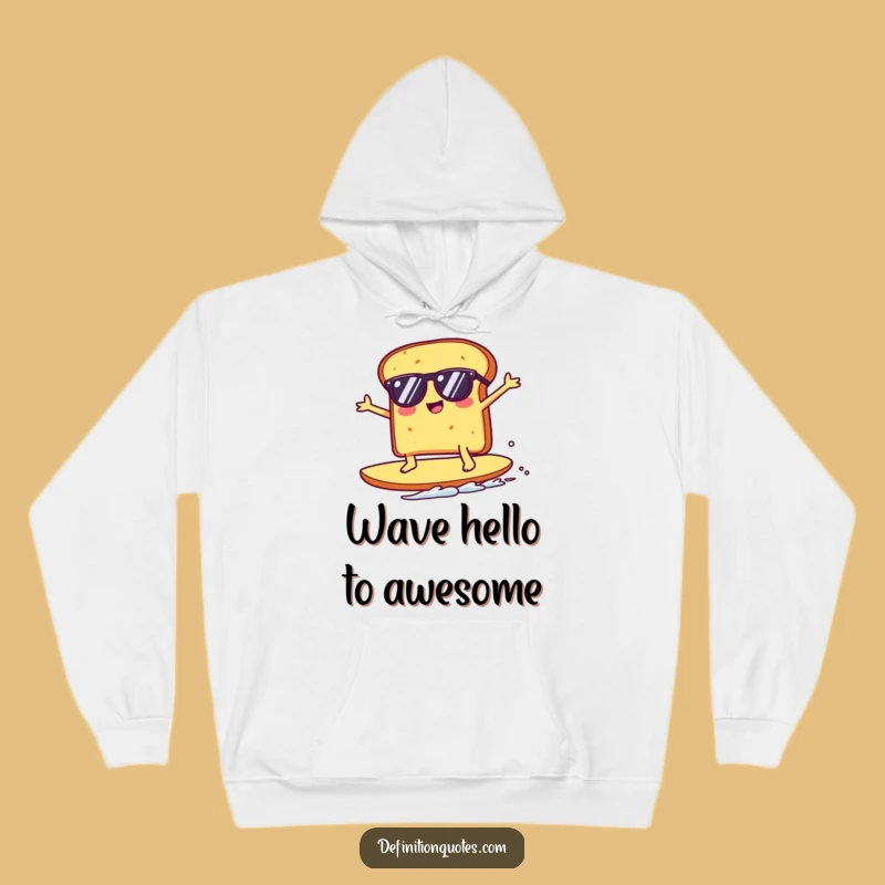 Funny Kawaii Toast Surfing Crumb Hoodie - Cozy & Hilarious Winter Gift