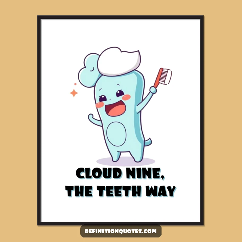 Free Printable Kawaii Toothbrush Art - Funny Downloadable Wall Decor