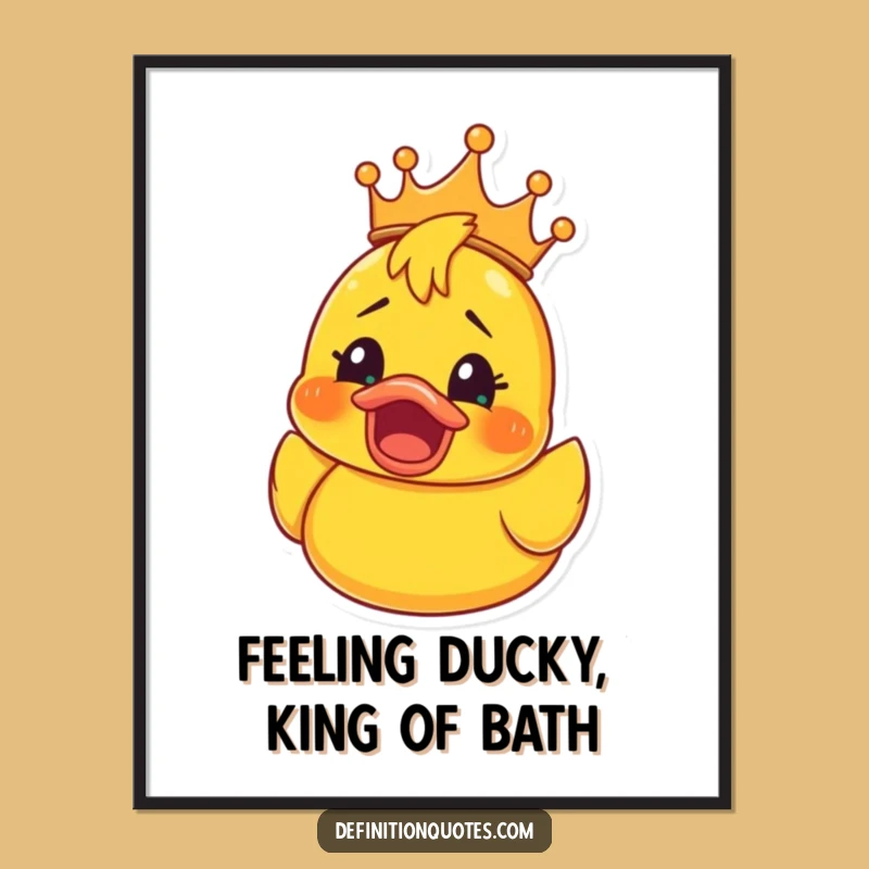 Funny Free Printable Wall Art: Shocked Ducky King, Quirky Downloadable Decor