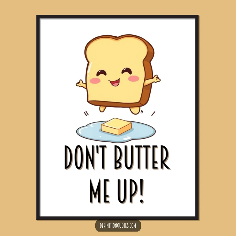 Free Printable Funny Toast Wall Art: Hilarious Jumping Toast Downloadable Decor Gift