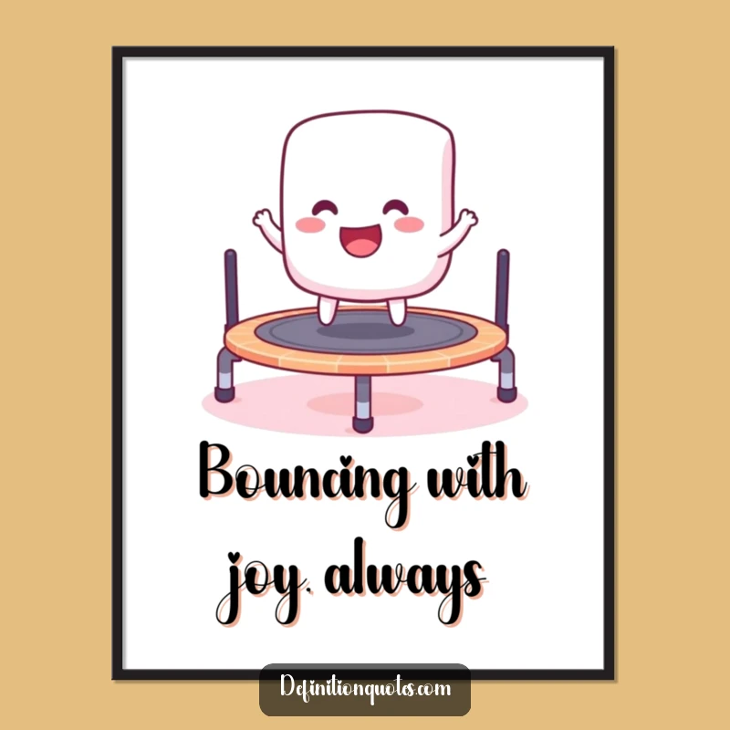 Free Printable Wall Art: Bouncing Marshmallow, Funny Downloadable Decor