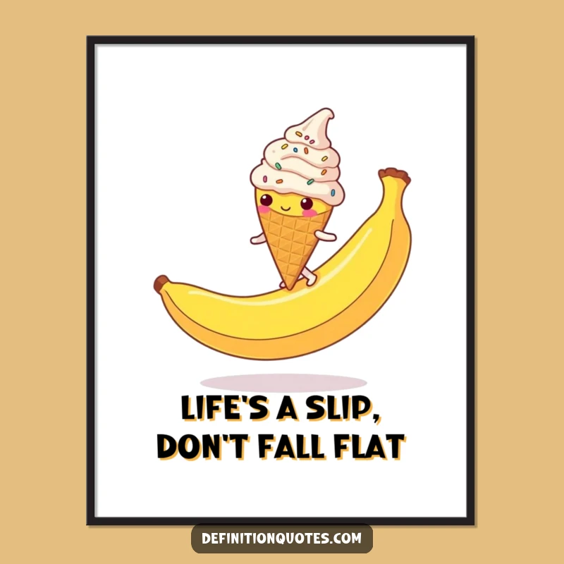Funny Free Printable Wall Art: Ice Cream Cone Slip - Quirky Downloadable Decor