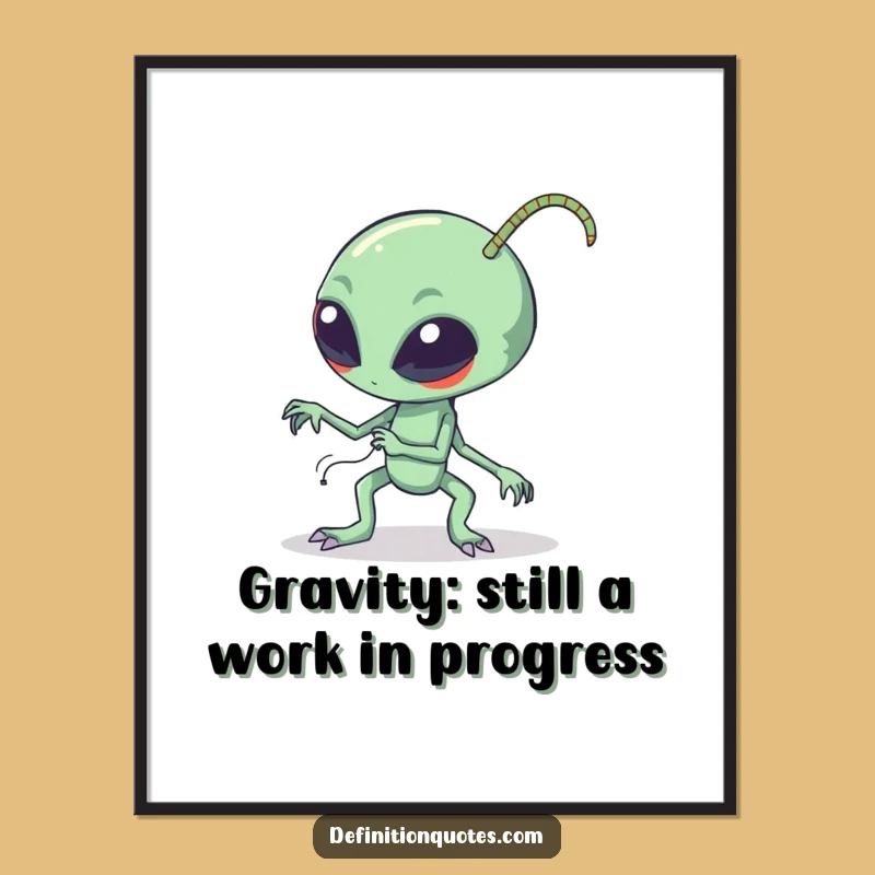 Funny Free Printable Wall Art: Clumsy Alien Antenna Trip - Quirky Downloadable Decor