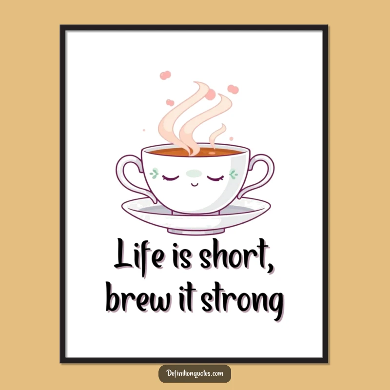 Funny Free Printable Wall Art: Napping Teacup, Dreamy Steam, Cozy Downloadable Decor