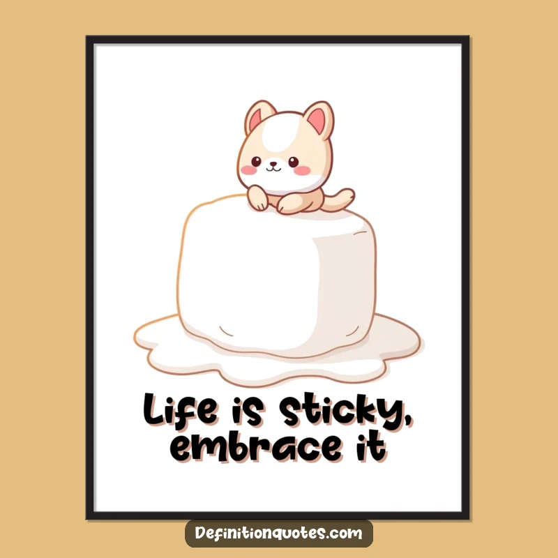 Funny Free Printable Wall Art: Marshmallow Mishap Animal - Quirky Downloadable Decor