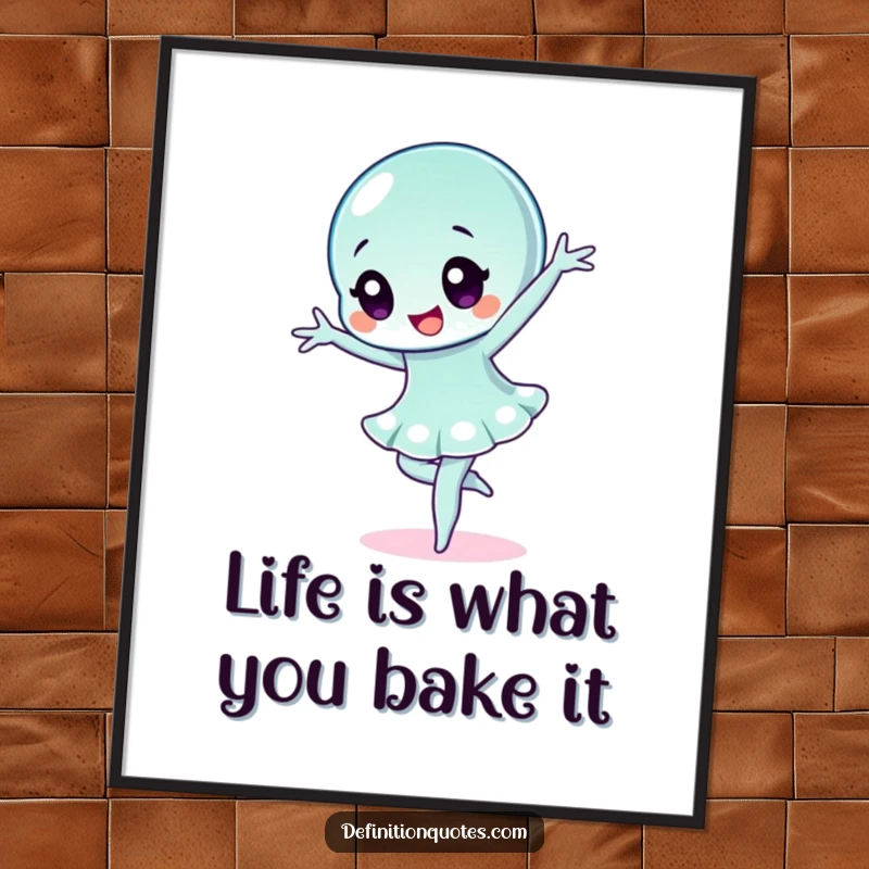 Funny Free Printable Wall Art: A wobbly jelly character striking a dramatic and hilarious ballet pose. Quirky, downloadable decor.