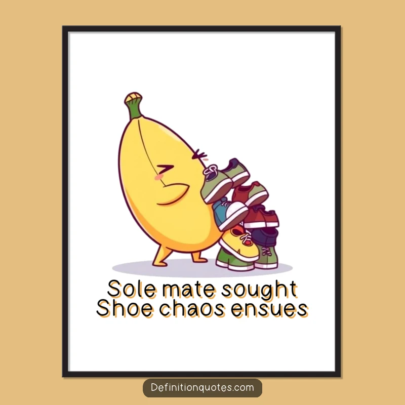 Funny Free Printable Wall Art - Banana Shoe Balancer! Hilarious Downloadable Decor