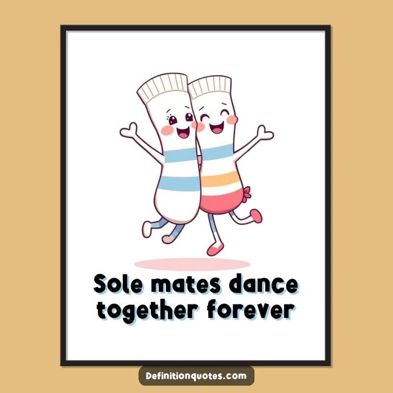 Funny Free Printable Wall Art: Dancing Sock Pair Humor, Humorous Downloadable Decor