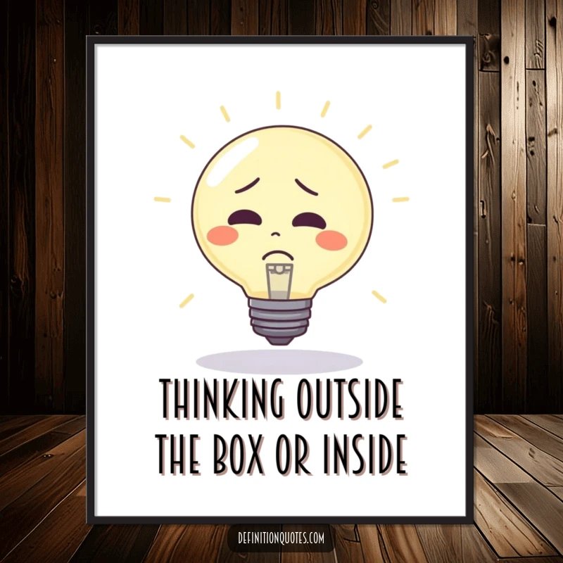 Funny Free Printable Wall Art: A confused lightbulb character comically being used as a bouncy ball, mid-bounce.
