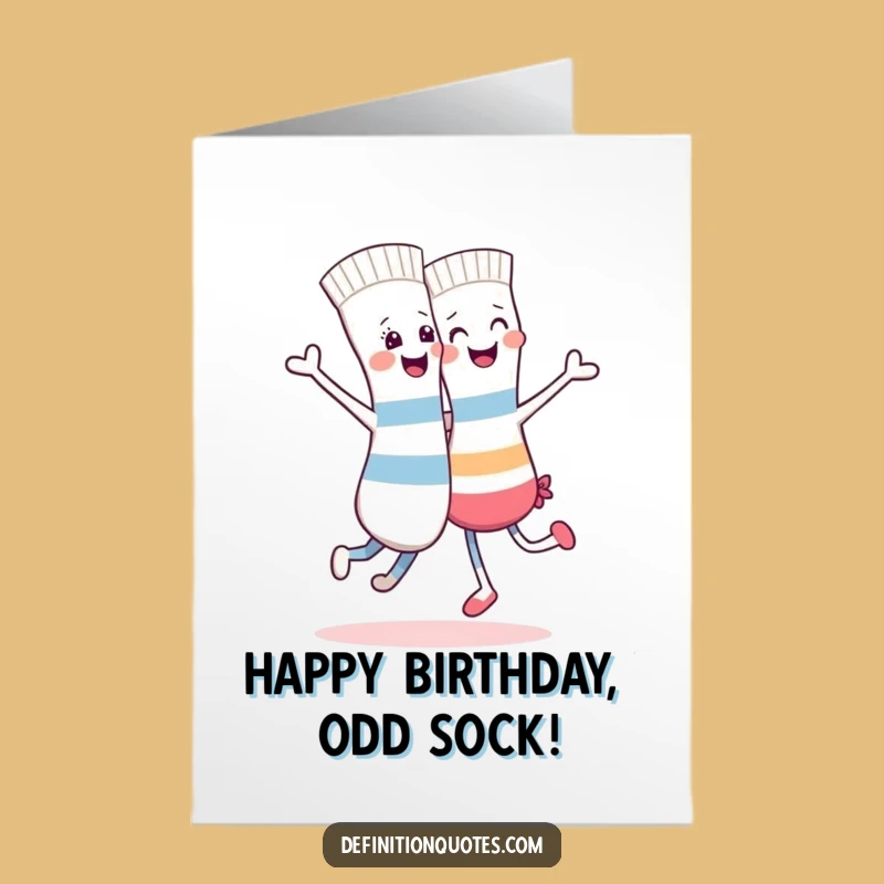 Free Printable Birthday Card: Dancing Sock Pair Humor, Funny Downloadable Gift