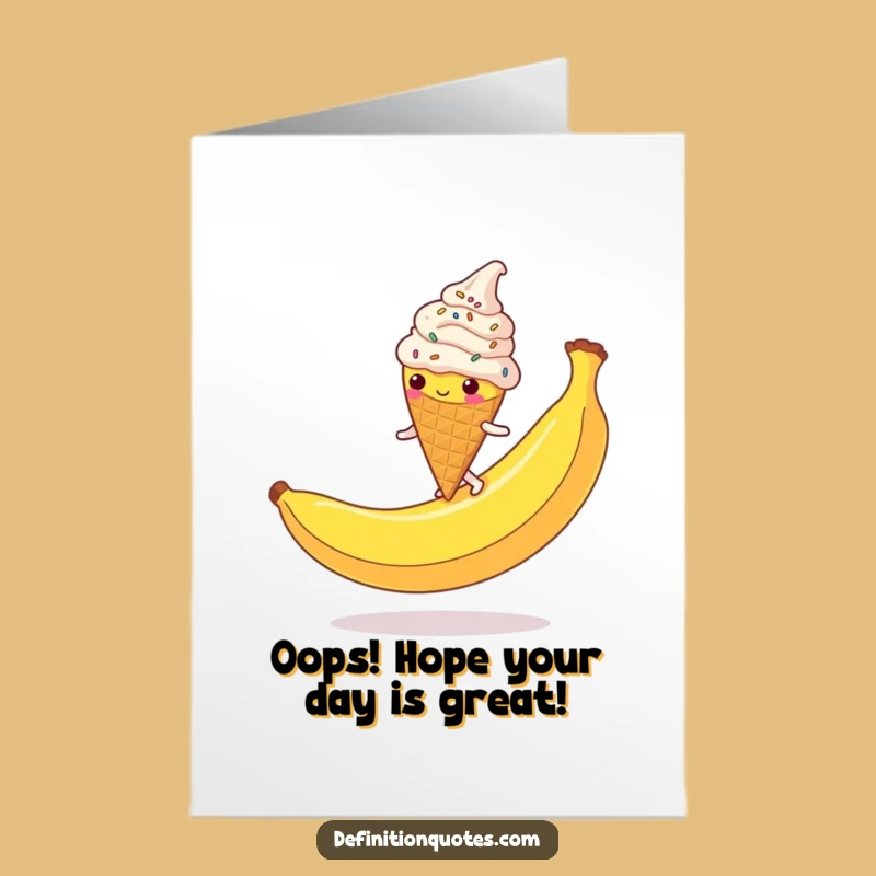 Free Printable Birthday Card: Funny Ice Cream Cone Slip - Downloadable Fun Gift