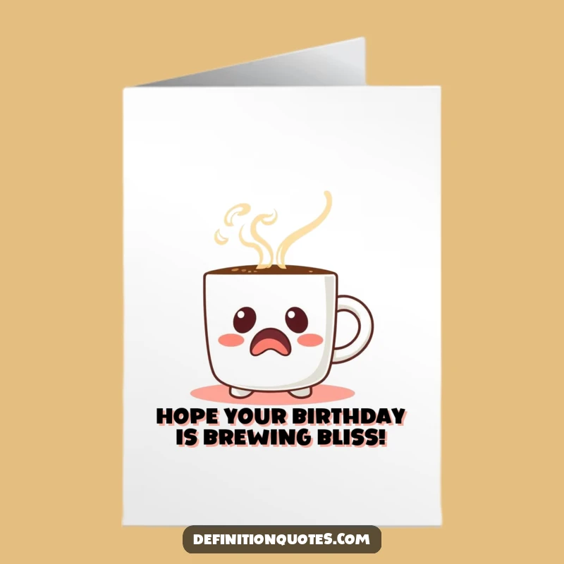 Free Printable Funny Coffee Mug Birthday Card - Startled Brew Downloadable Gift